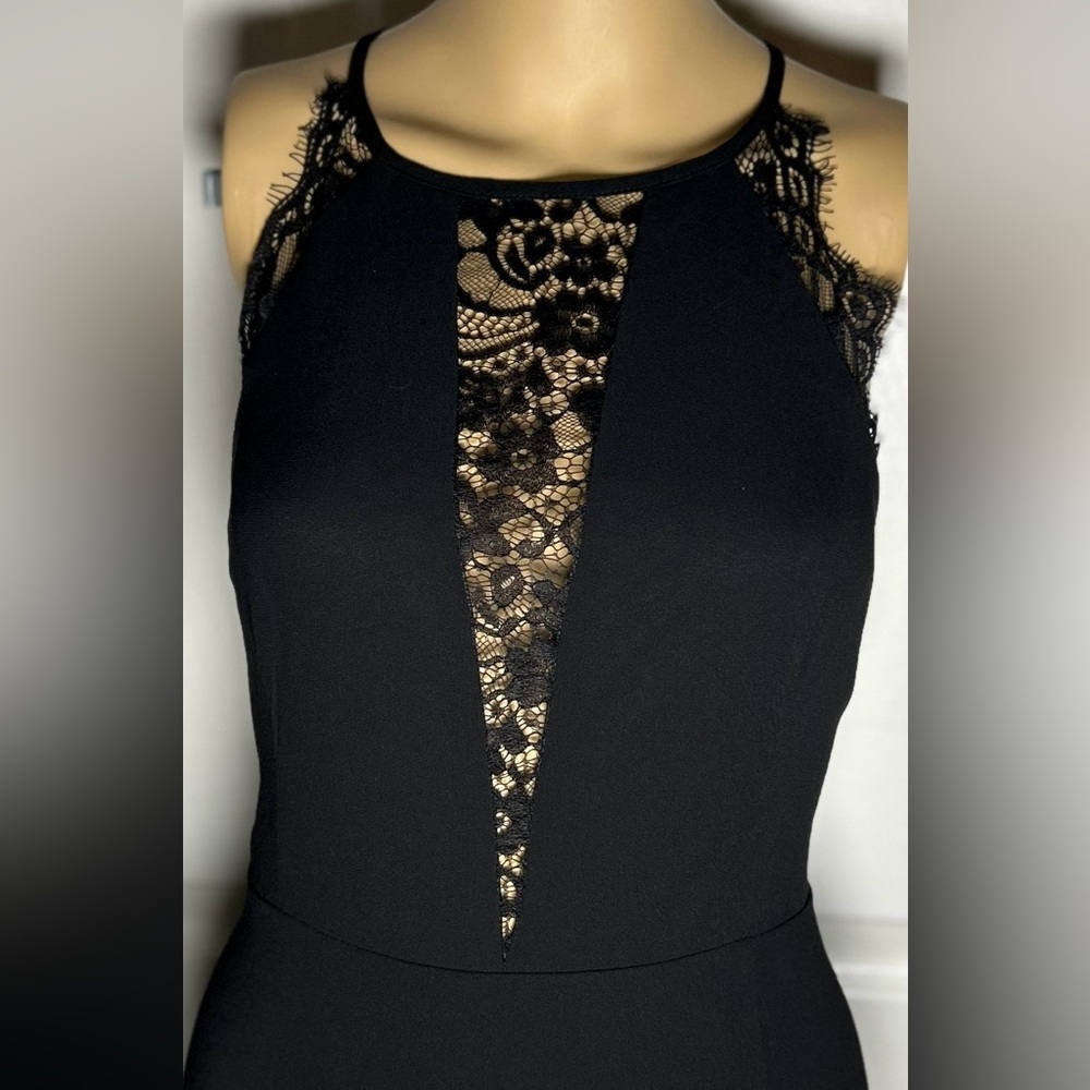 Romantic Mood Black Lace Sleeveless Maxi Dress Size Large NWOT - Picture 11 of 12